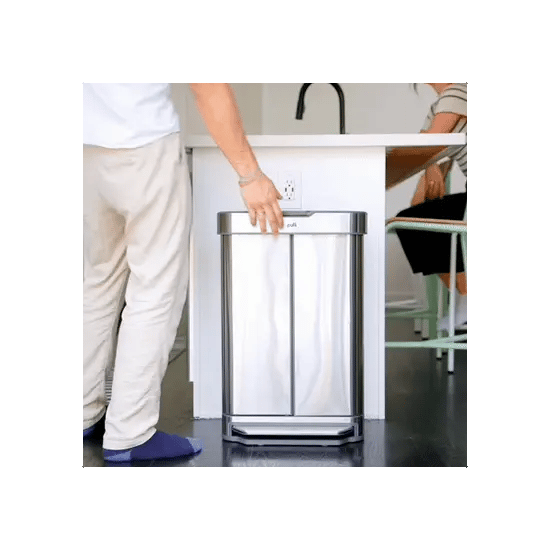 13 Gallon Stainless Steel Step Trash Can with Front Access